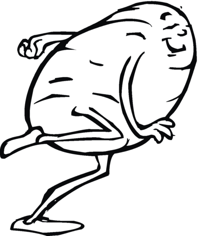 Potato Is Running Coloring Page